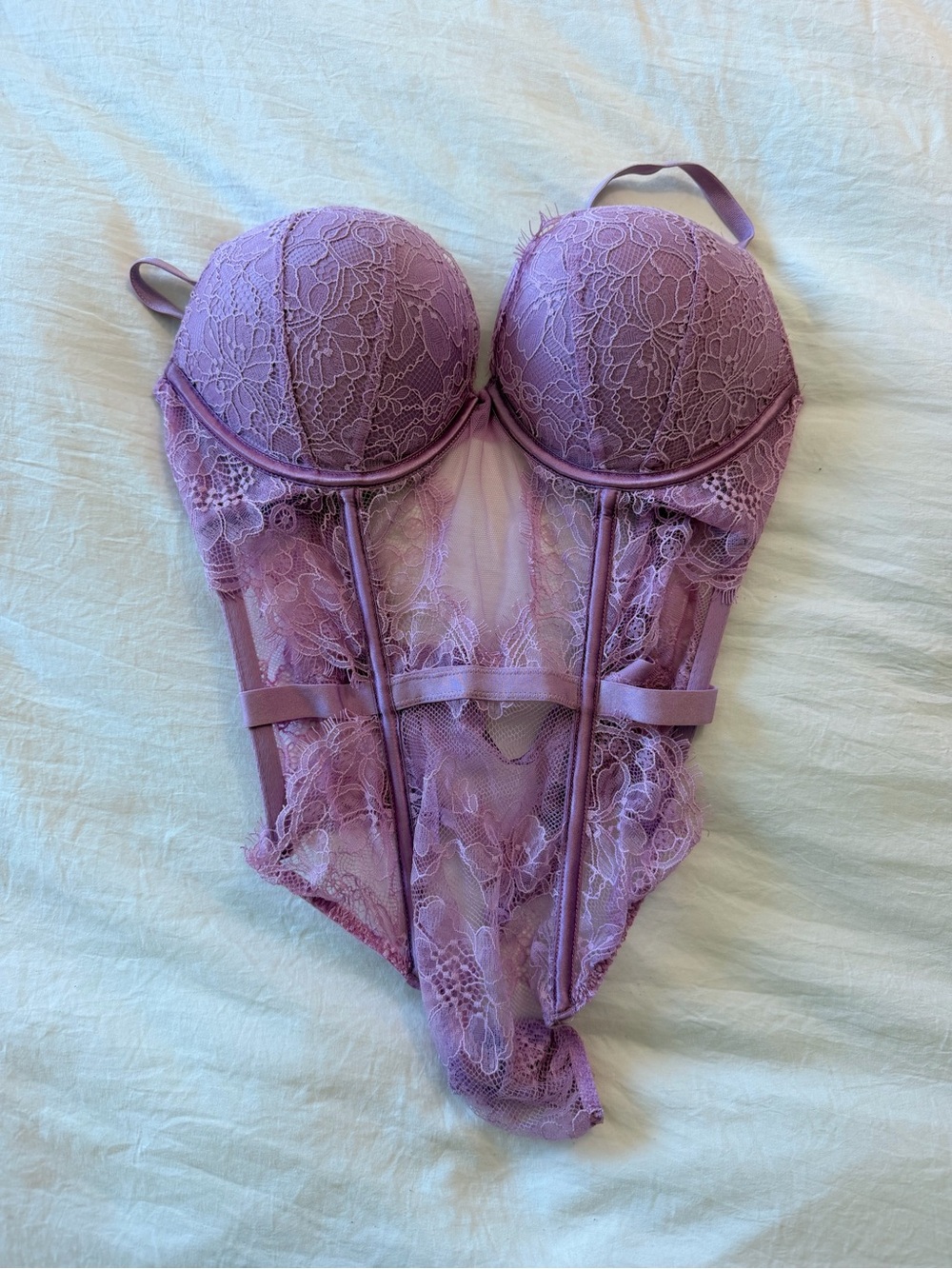 Victoria Secret Lavender Lace Bodysuit Teddy - Women's Intimates